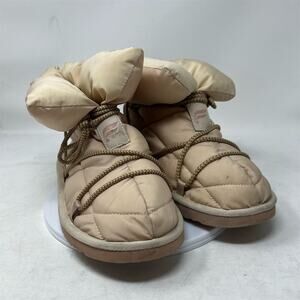 Fabletics Women's Quilted Bootie Slippers Beige Size 7